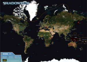 Mapa do Sexto Mundo Legenda Traduzida - Shadowrun 5ª Edição