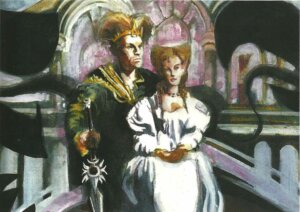 Grande Rei David com a espada Caliburn e sua irmã Morwen 