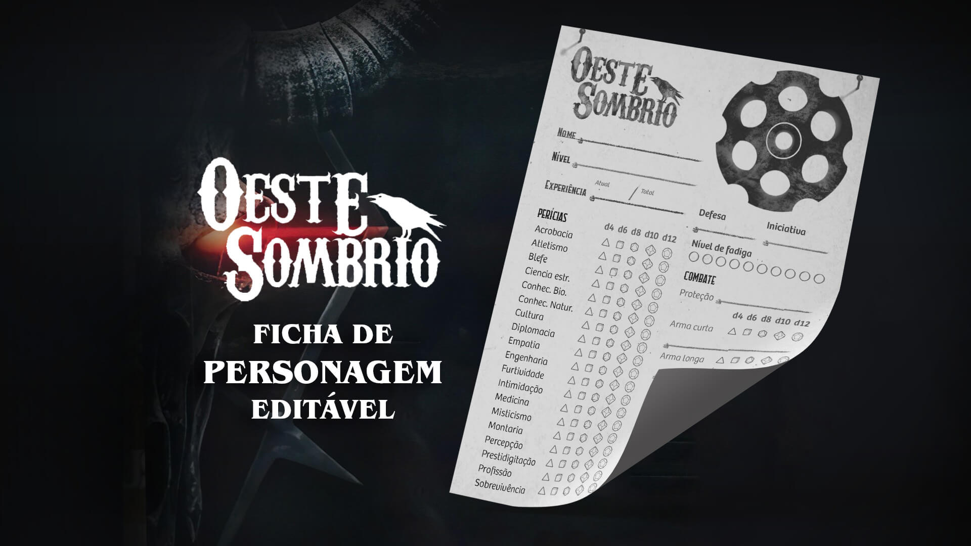 Ficha Oeste Sombrio Editável