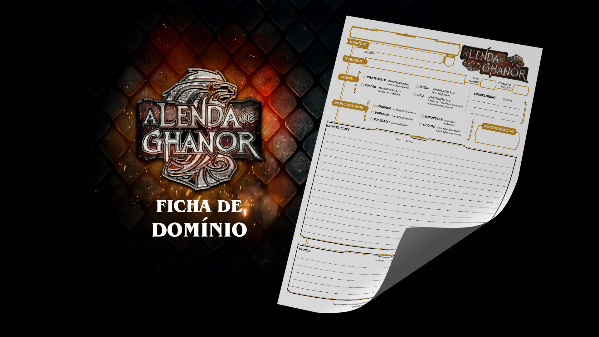 Ficha Domínio A Lenda de Ghanor